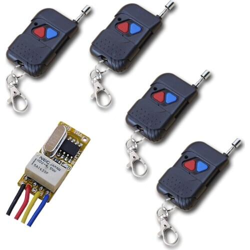 DC 3.5v 4.5v 5v 6v 7.4v 9v 12v Micro Remote Control Switch System Wireless Remote Switch Mini Relay Receiver 315/433Mhz