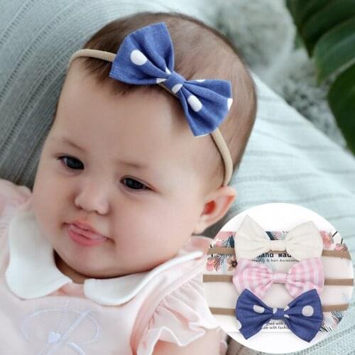 Baby Girl Hair Bow Headband 3pcs/set Stretchy Nylon Headbands for Girls Cute Floral Headband Set Kids Hair Accessories
