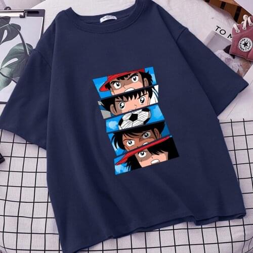 Captain Football Women Vintage Tumblr Ulzzang T Shirts Camisetas De Mujer Anime Tops Tee Shirt Femme Roupas Femininas Vetement