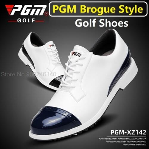 Pgm Golf Shoes For Men Shoes Super Leather Sport Shoes Waterproof Breathable Anti Skid Shoes Brogue Style Sneakers 39-45