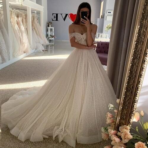 2020 New Design Church Garden Exquisite Tulle Wedding Dress Sequins Pearls Lace Sweetheart Formal Bridal Gown