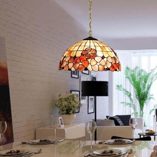 Mediterráneo europeo colgante de concha de mar Tiffany comedor balcón dormitorio estudio en el dormitorio casa jardín