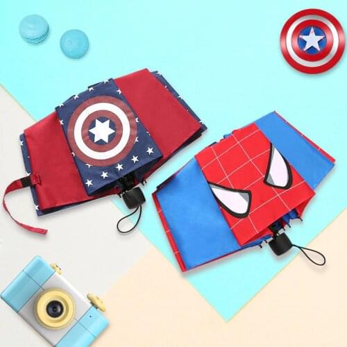 Cartoon Portable Foldable Umbrella Children Kid Girl Boy Baby Spider-Man Parasol Windproof Rain Umbrella Easy Opening Folding