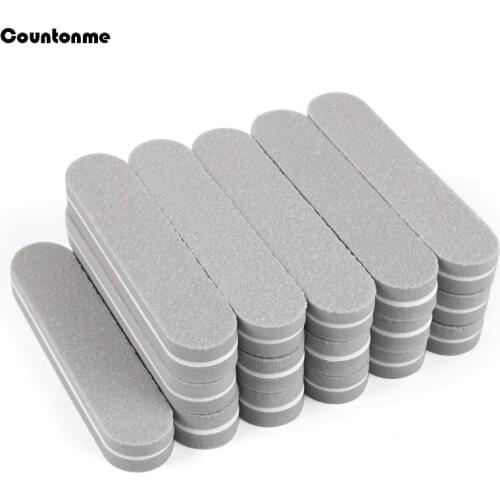 50 Pcs/Lot Sponge Nail File Grey Nail Art Buffers 100/180 Sanding Grinding Polishing Block Mini Pedicure Buffing Nail Art Tools