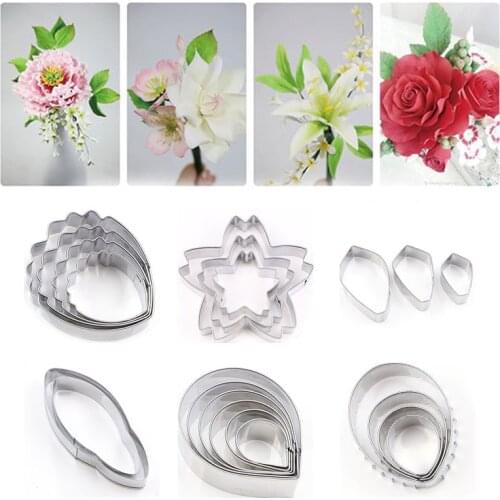 Stainless Steel Cutting Mold Designer DIY Soft polymer Clay flower Peony Gardenia Rose Lily Petal leaf Cutter Clay Tools