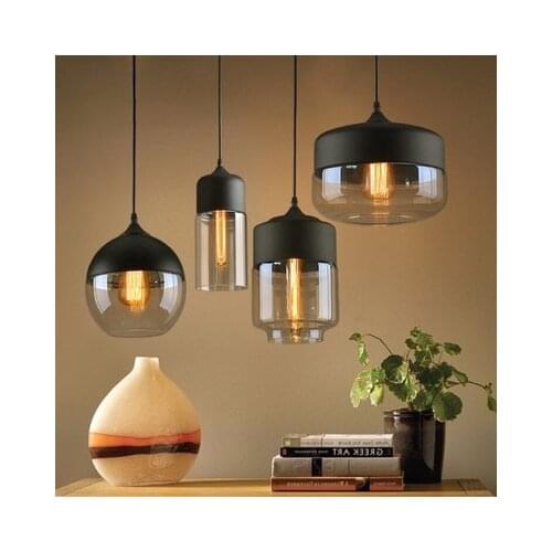 Nordic Glass Pendant Lights Led Loft Hanging Lamp Modern E27 Industrial Decor Luminaire for Kitchen Bedroom Home Light Fixtures
