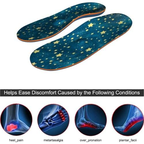 Green Plantar Fasciitis Feet Memory Foam Insoles Arch Supports Orthotics Inserts Relieve Flat Feet, High Arch, Foot Pain