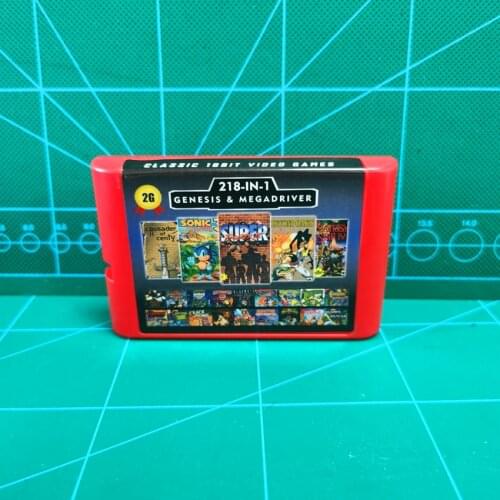 Super 218 in 1 Games Battery Save For Sega Genesis Megadrive With Super Street Games Fighter II Beyond Oasis Phantasy Star II IV