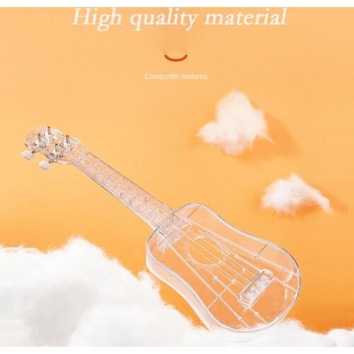 21 inch Ukulele Transparent Ukulele Hawaii Mini Guitar 4-String Instrument Soprano Ukulele Beginner Gift UK23127