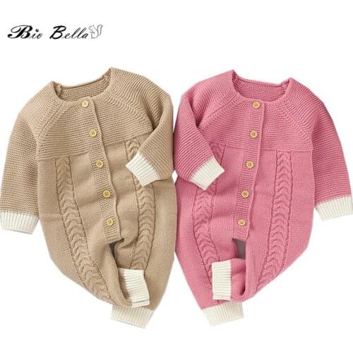 Baby Infant Winter Autumn 2021 Sweater Long Sleeve Think Warm Full Sleeve Soild Toddler 0-24 Months Knit Overalls Baby Outfits