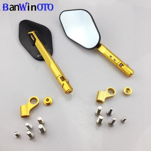 CNC Aluminum alloy Modified rearview mirror Side Mirrorr Motorcycle Gold Rear View Mirrors For Kawasaki VN Serie VERSYS KLX