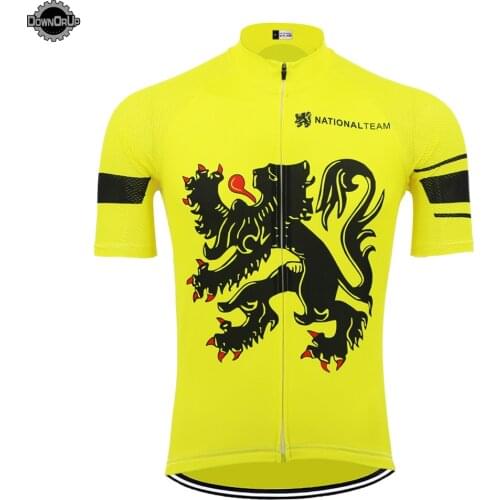 Yellow Cycling jersey ropa Ciclismo mtb jersey cycling clothing outdoor men short sleeve bicycle clothes summer breathable