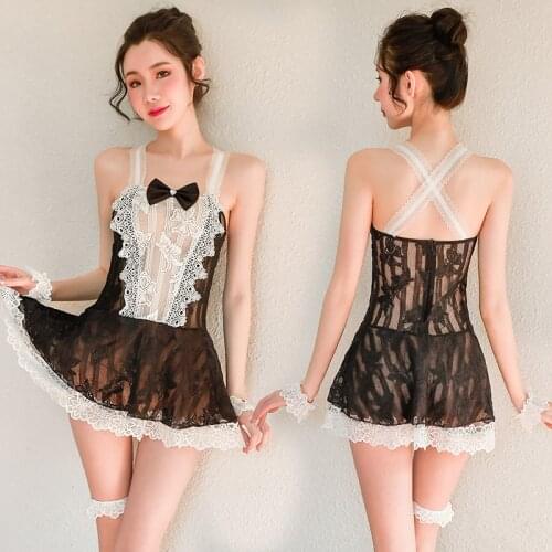 Women Erotic Maid Uniform 4pcs Set Sexy Cute Nursing Bodysuit Waitresses Uniform Sex Game Role Player Nurse Costume Cosplay