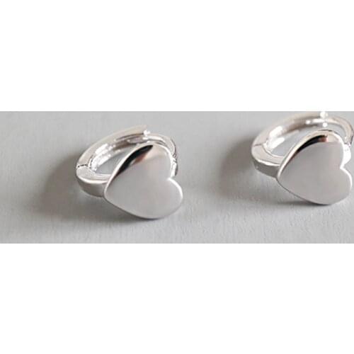 Clip On Earrings Fashion Hoop Earrings Heart Love Shaped 925 Sterling Silver Earrings For Women Elegant Gifts Jewelry