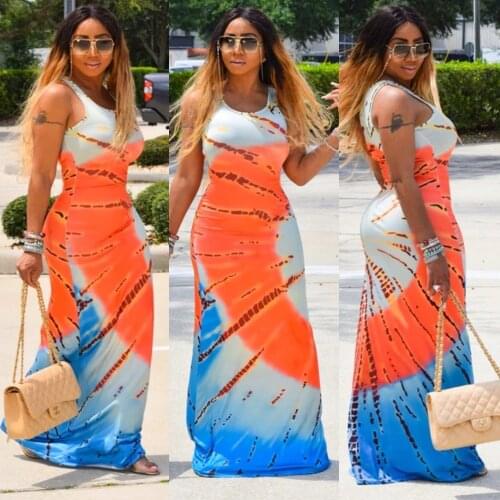 Womens Straps Sexy Dress Summer Print Tie-Dye Dress 2021 Temperament Sexy Halter Dress Women Sexy Hip-Covering Dress with Mask