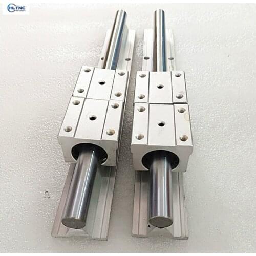 2 Sets linear rail SBR25-250mm Fully Supported Linear Rail Slide Shaft Rod With 4 pcs SBR25UU Bearing Block