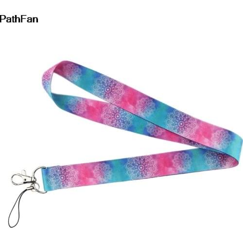 A2369 Patchfan Newest Starry sky Yoga Lanyard for Key Phones USB Flash Drives Keys Keychains ID Name Tag Badge Holders Webbing