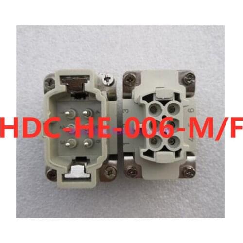 Aviation socket 6-pin female core HDC-HE-006F 16A/500V heavy-duty connector HE-006-F HDC-HE-006-M