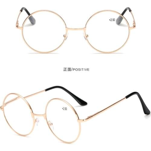BAOBAOYANG Round Retro Women Reading Glasses Metal Frame Mens Eyewear +100 To +400 Reading Eyeglasses Unisex Computer Glasses