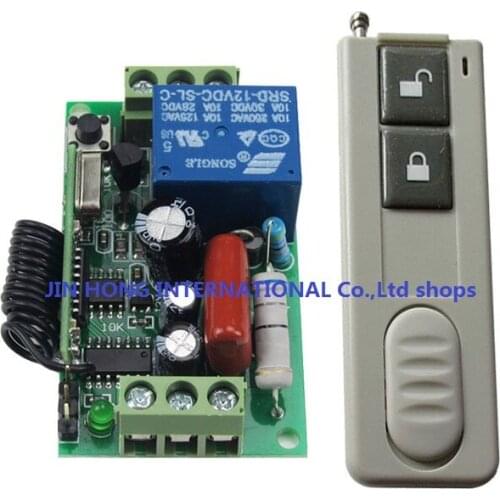 220V 1CH Wireless Remote Control Switch System 1 Receiver&Wall transmitter Light Lamp LED Remote Switch Learning Code 315/433Mhz