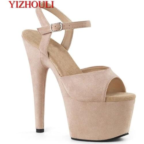 Sexy sandals, suede wrap, models with 17cm heels for parties, pole dancing in nightclubs, dancing shoes