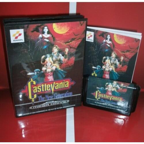Castlevania - the New Generation EU Cover with Box and Manual For Sega Megadrive Genesis Video Game Console 16 bit MD card