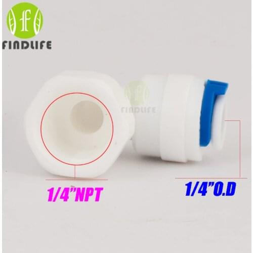 Water Filter Parts 5 pcs 1/4" O.D Tube * 1/4" NPT BSP Elbow FeMale Quick Connect Water purifier Reverse Osmosis machine 4044N