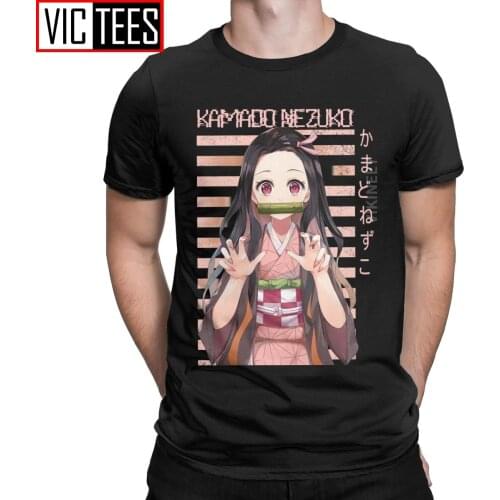 Kamado Nezuko Tshirt for Men Cotton Tshirt Demon Slayer Kimetsu No Yaiba Tanjirou Anime Manga