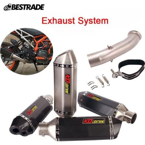 51mm Muffler Slip Exhaust Mid Link Pipe With DB Killer For Motorcycle Street Bike Modified For Duke 125 250 390 RC390 2017-2021