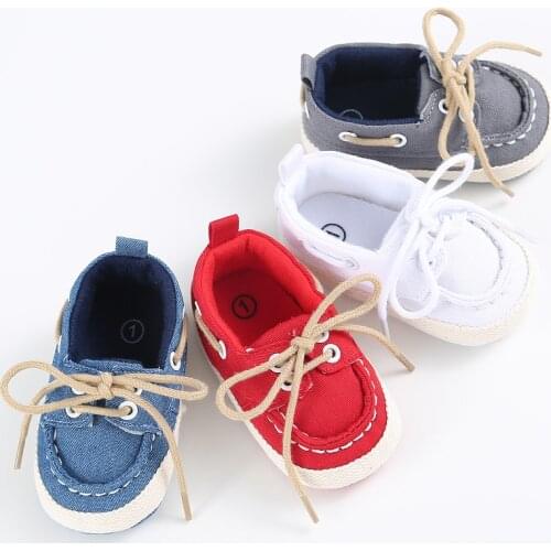 Prewalker Newborn Boys and Girls 0-18 Months Cotton Soft Soles Solid Color Casual Shoes Sneakers Toddlers