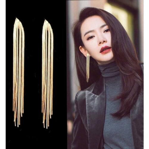2021 South Korean New Chain Tassel Earrings Long Style High Quality All Kinds Earrings, Elegant Womens Jewelry