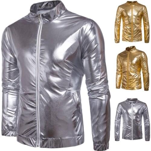 Homme Shiny Gold Sliver Stage Performances Manteau Male Jacket Coats Night Club Jacket Men Fashion Fitness Veste Sweatshirt