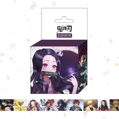 Japanese Anime Demon Slayer Washi Tape Adhesive Tape DIY Cartoon Masking Tape Scrapbooking Stickers Label