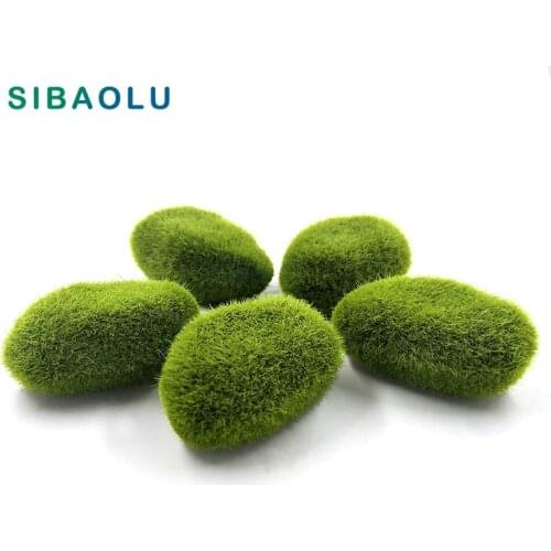 5pcs/ bag Mini Simulation Green Grass Miniature Figures Garden Decoration mini DIY fairy garden statue Art Craft Home Decoration