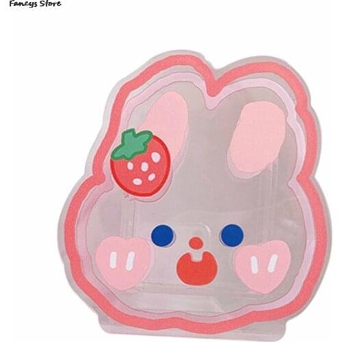 Soft Cute Cloud Rabbit Flower Acrylic Pen Hold Pens Holder Storage Box Student Gift Friend Flower Cartoon Strawberry Bear Holder