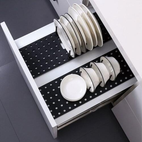 New Kitchen Shelf Organizer Telescopic Dish Plate Drying Rack Bowl Pot Lid Storage Holder Adjustable Kitchen Dish Drying Rack
