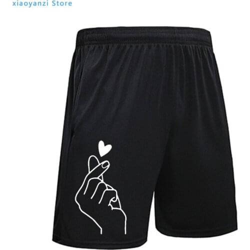 2020 New Arrival men shorts Graphic Love Hand Funny Summer Black Running Sport Shorts Hipster Clothes Men Gym Fitness Short