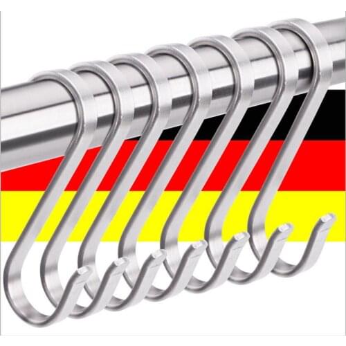 Wholesale 500pcs/lot Duty 304 Stainless Steel S Hooks Hanging Garage Garden Clothes Pan Hanger size S, M, L XL