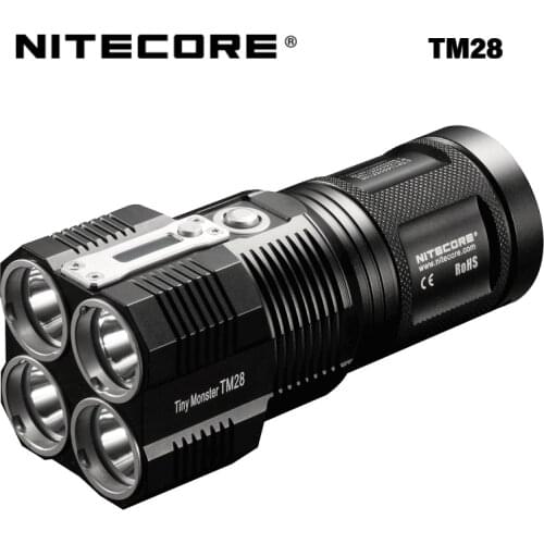 NITECORE TM28 4*CREE XHP35 HI Rechargeable exploration flashlight 6000LM beam distance 655M LED Flashlight with Charger