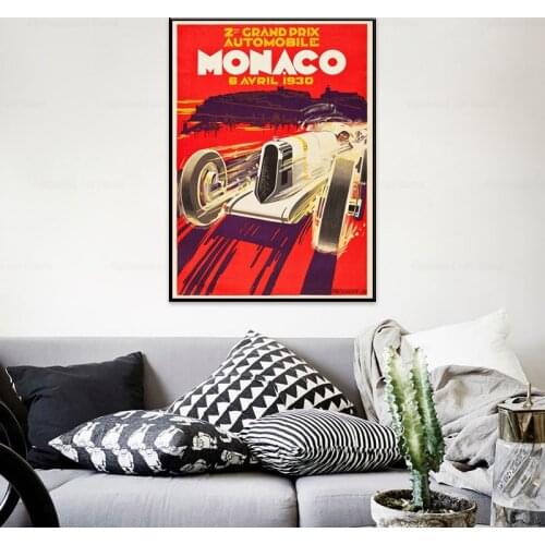 Monaco Grand Prix Poster Race car Fine Art Print Formula 1 racing Art Painting Wall Decor Garage decor gift for him