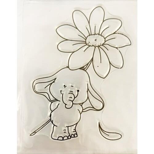 Baby Elephant Transparent Clear Silicone Stamps for DIY Scrapbooking Card Making Photo Album Decorative Dinosaur