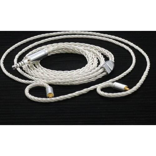 Diy earphone wire 8-core single crystal copper silver plated cable ie80 mmcx 0.78mm A2DC
