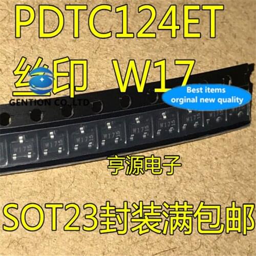 100Pcs PDTC124 PDTC124ET SOT-23 Silkscreen W17 in stock 100% new and original