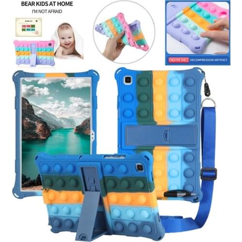 Push It Bubble Stress-Relieve Silicon Cover Case for Samsung Tab A7 10.4 inch T500 / T505 / T507 2020 Stand Protect Shell