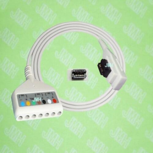 Compatible with GE SEER MC ECG Machine the 41959-007,DIN 7-lead holter trunk cable,AHA or IEC