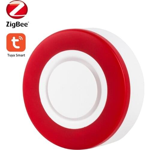 Tuya Zigbee Alarm Siren Red Flashing 95db Alarm Siren Horn Compatible with Tuya Zigbee Hub