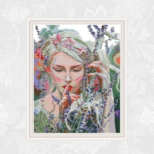 Listen to the Quiet Embroider DIY Counted Printed On Canvas DMC 14CT and 11CT Chinese Cross Stitch Handwork Needlework Sets