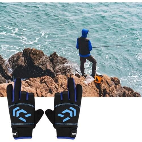 Winter Fashion Mens Fishing Gloves Sports Riding Males Gloves Fitness Warm Three-finger Half-finger Gloves For Male