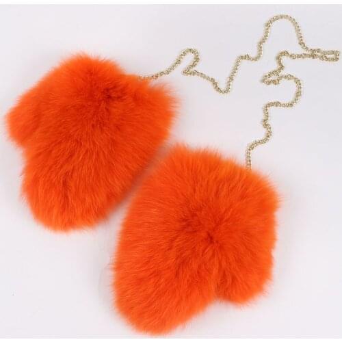 Winter warm thick women real fox fur gloves free size girls natural fox fur mittens