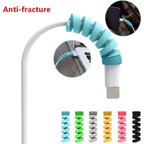 Cable protector Bobbin winder Data Line Case Rope Protection Spring twine For iPhone Android USB Earphone Cover 1pc / 2pcs
